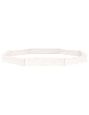 Sabbiera con Sedute Bianca Ottagonale in Legno Massello di Pino