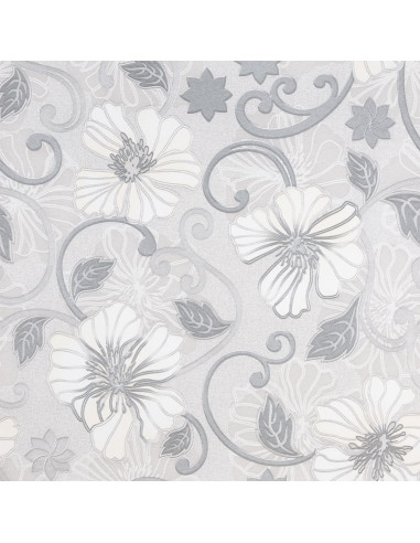 Carta da Parati 3D Motivo Floreale Grigia