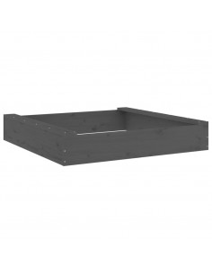 Sabbiera con Sedute Grigia Quadrata in Legno Massello di Pino 2