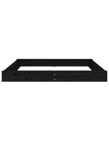 Sabbiera con Sedute Nera Quadrata in Legno Massello di Pino