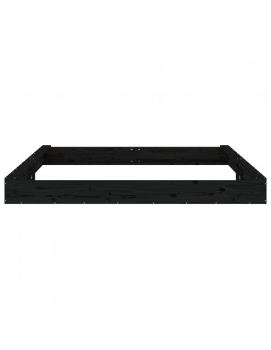 Sabbiera con Sedute Nera Quadrata in Legno Massello di Pino