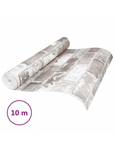 Carta da Parati 3D Motivo a Mattoni Grigia