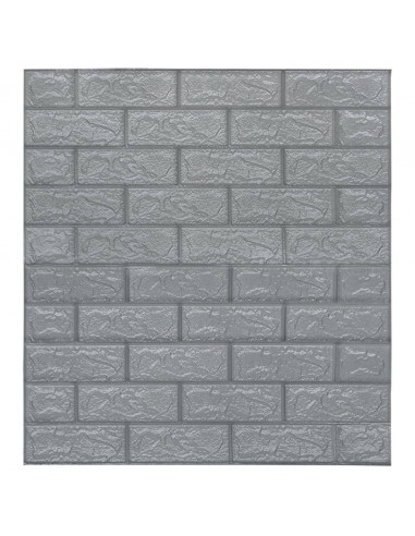 Carta da parati 3D Motivo a Mattoni Autoadesiva 20 pz Antracite