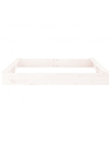 Sabbiera con Sedute Bianca Quadrata in Legno Massello di Pino