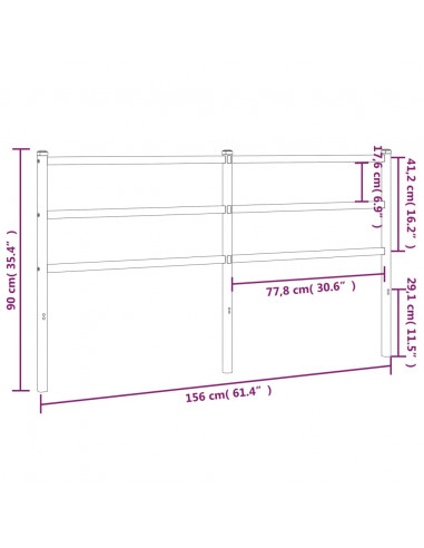 Testiera in Metallo Bianco 150 cm