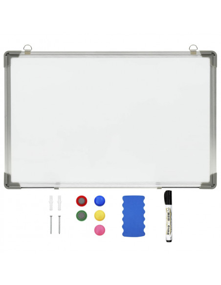 Lavagna Magnetica Bianca Cancellabile a Secco 50x35 cm Acciaio
