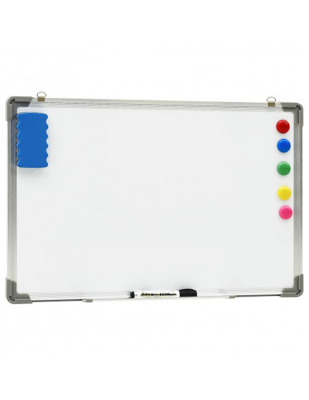 Lavagna Magnetica Bianca Cancellabile a Secco 60x40 cm Acciaio