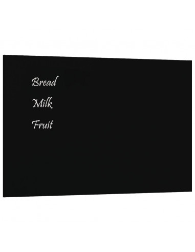 Lavagna Magnetica a Parete Nera 40x30 cm Vetro Temperato