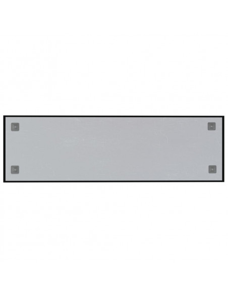 Lavagna Magnetica a Parete Nera 100x30 cm Vetro Temperato