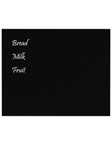 Lavagna Magnetica a Parete Nera 50x40 cm Vetro Temperato