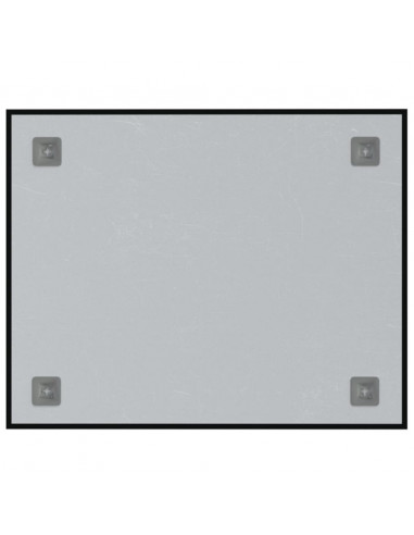 Lavagna Magnetica a Parete Nera 50x40 cm Vetro Temperato