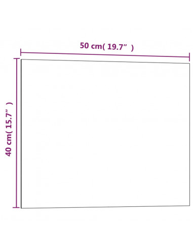 Lavagna Magnetica a Parete Nera 50x40 cm Vetro Temperato