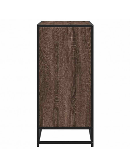 Credenza Rovere Marrone 68x35x76 cm in Truciolato e Metallo