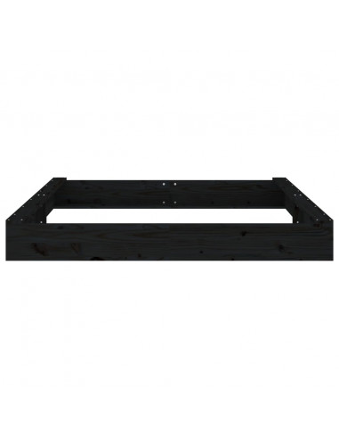 Sabbiera con Sedute Nera Quadrata in Legno Massello di Pino