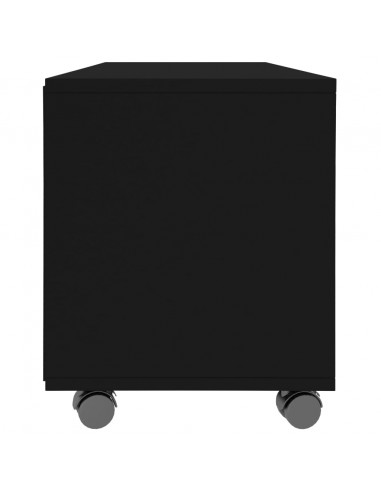 Mobile TV con Ruote Nero 90x35x35 cm in Legno Multistrato