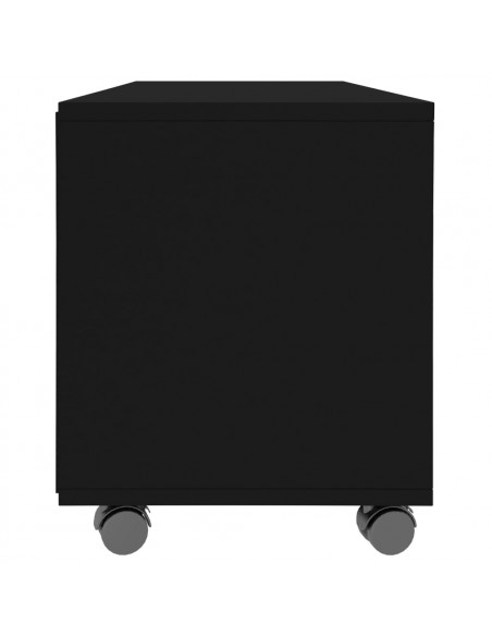 Mobile TV con Ruote Nero 90x35x35 cm in Legno Multistrato
