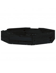 Sabbiera con Sedute Nera Ottagonale in Legno Massello di Pino 2