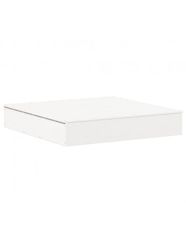 Sabbiera con Copertura Bianca 111x111x19,5 cm Massello di Pino