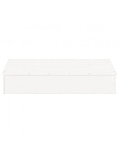 Sabbiera con Copertura Bianca 111x111x19,5 cm Massello di Pino