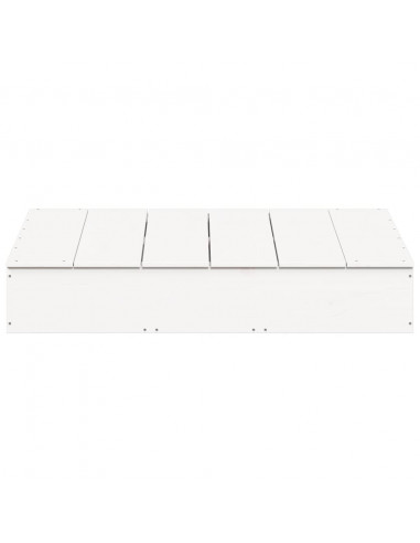 Sabbiera con Copertura Bianca 111x111x19,5 cm Massello di Pino