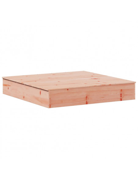 Sabbiera con Copertura 111x111x19,5 cm Legno Massello Douglas