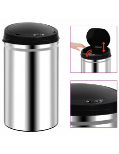 Pattumiera Automatica con Sensore 40 L in Acciaio Inossidabile 2
