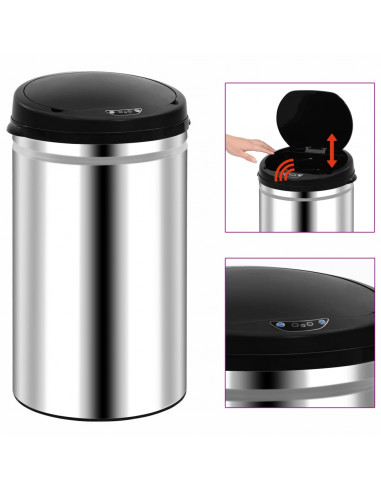 Pattumiera Automatica con Sensore 40 L in Acciaio Inossidabile