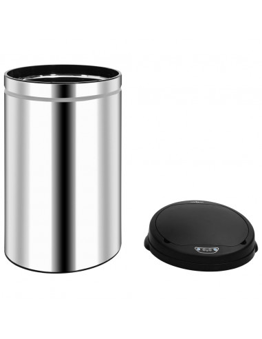 Pattumiera Automatica con Sensore 40 L in Acciaio Inossidabile