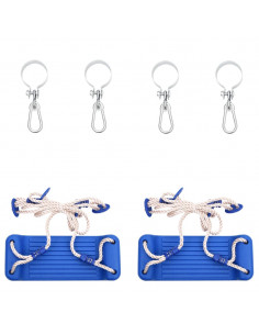 Seggiolini per Altalena con Corde 2 pz Blu 38x16 cm PE