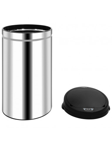 Pattumiera Automatica con Sensore 50 L in Acciaio Inossidabile