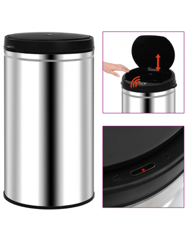 Pattumiera Automatica con Sensore 60 L in Acciaio Inossidabile