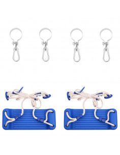 Seggiolini per Altalena con Corde 2 pz Blu 38x16 cm PE 2