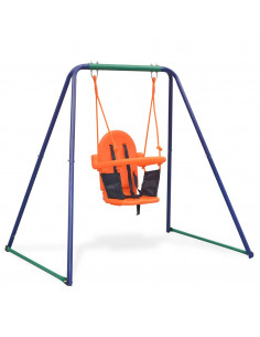 Altalena Singola e Altalena da Bimbi 2-in-1 Arancione 2