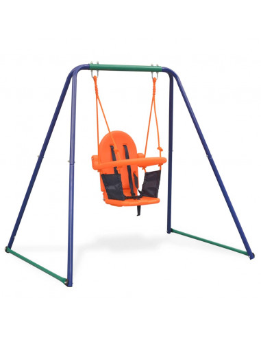 Altalena Singola e Altalena da Bimbi 2-in-1 Arancione