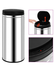 Pattumiera Automatica con Sensore 80 L in Acciaio Inossidabile 2