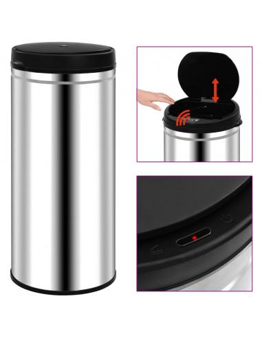 Pattumiera Automatica con Sensore 80 L in Acciaio Inossidabile