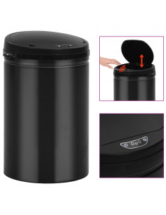 Pattumiera Automatica con Sensore 30 L Acciaio al Carbonio Nero 2
