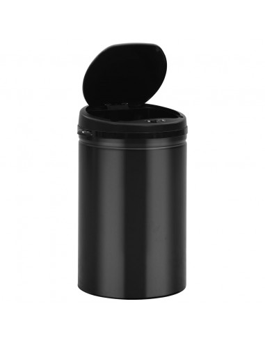 Pattumiera Automatica con Sensore 30 L Acciaio al Carbonio Nero