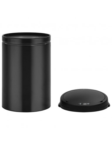 Pattumiera Automatica con Sensore 30 L Acciaio al Carbonio Nero