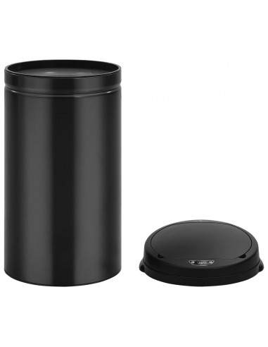 Pattumiera Automatica con Sensore 50 L Acciaio al Carbonio Nero