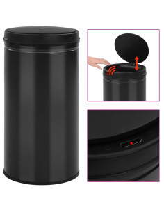 Pattumiera Automatica con Sensore 60 L Acciaio al Carbonio Nero 2