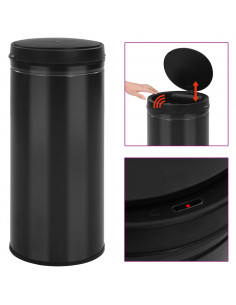 Pattumiera Automatica con Sensore 80 L Acciaio al Carbonio Nero 2