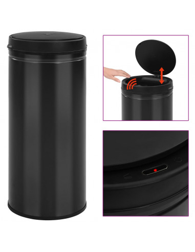 Pattumiera Automatica con Sensore 80 L Acciaio al Carbonio Nero