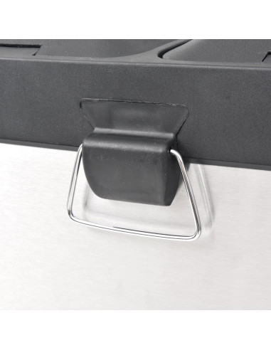 Pattumiera a Pedale per Riciclo in Acciaio Inossidabile 36 L