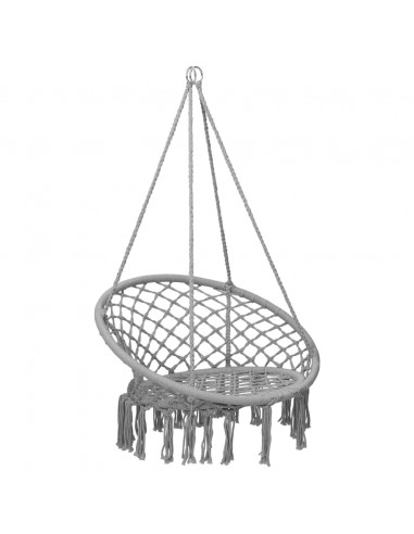 Sedia a Dondolo in Stile Amaca 80 cm Grigio