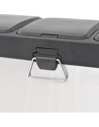 Pattumiera a Pedale per Riciclo in Acciaio Inossidabile 24 L