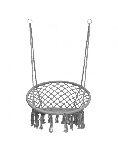 Sedia a Dondolo in Stile Amaca 80 cm Grigio