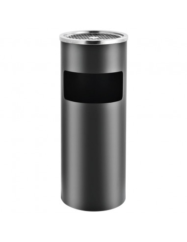 Pattumiera con Posacenere da Albergo 30 L Acciaio Grigio