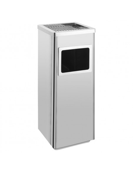 Pattumiera con Posacenere da Albergo 36 L Acciaio Inox