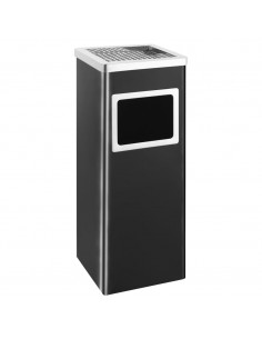 Pattumiera con Posacenere da Albergo 36 L Acciaio Nero 2